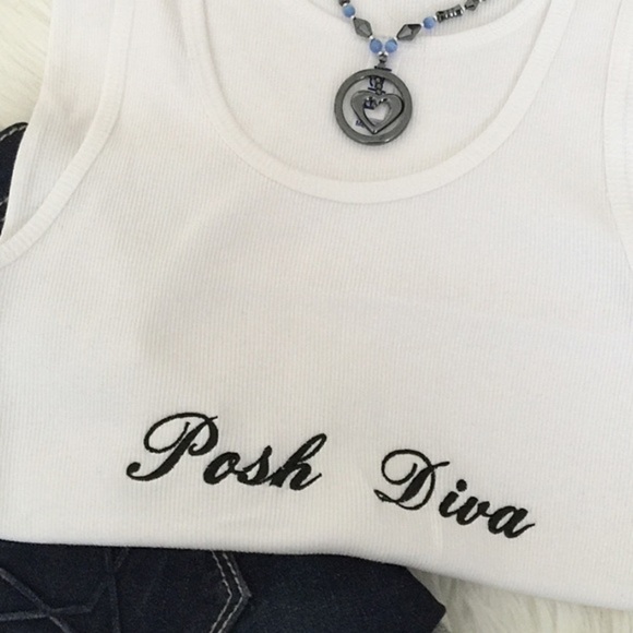 POSH Diva™ Embroidered Tank Top. Price firm. - Picture 4 of 4